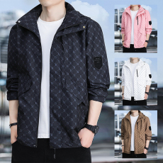 批发运动外套男2024春秋季新款休闲冲锋衣男士潮流防水户外夹克男装