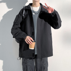 批发新款纯色户外冲锋衣男款春秋冲锋衣薄款防风防水纯色情侣冲锋衣