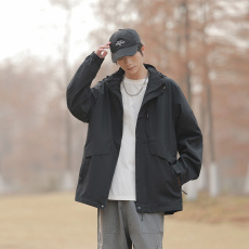 批发秋冬季新款薄款冲锋衣男女情侣运动户外纯色登山服防风衣夹克外套