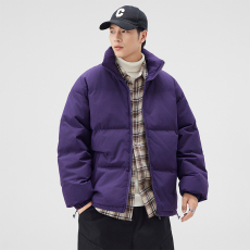 批发实拍冬季加厚棉衣男女同款休闲简约宽松立领高街羽绒棉服保暖外套