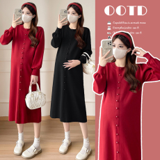 批发实拍秋冬加厚保暖针织毛衣<b class='q'>孕妇</b><b class='q'>连衣裙</b>2025长款百搭<b class='q'>孕妇装</b>