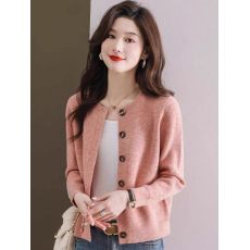 批发外套女秋季短款小香风针织<b class='q'>开衫</b>宽松外搭羊毛衫慵懒<b class='q'>羊绒</b>毛衣