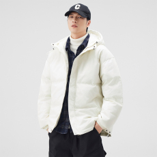 批发实拍冬季加厚棉衣男女同款休闲简约宽松连帽高街羽绒棉服保暖外套