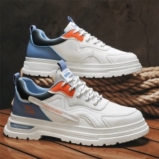 批发皮革拼接秋季新款厚底增高马丁鞋时尚复古<b class='q'>英伦</b>风低帮机车运动男鞋