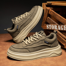 批发时尚复古高品质冷粘休闲板鞋秋<b class='q'>冬</b>季新款圆头运动厚底增高潮男鞋