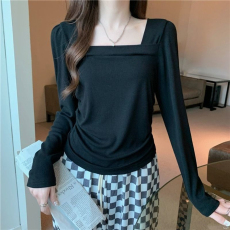 批发外贸韩版设计感长袖<b class='q'>T</b><b class='q'>恤</b>女春新款美式复古上衣辣妹修身内搭打底衫