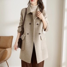 批发加棉毛呢外套<b class='q'>女</b>2026秋冬新款加厚韩版修身显瘦中<b class='q'>长款</b>呢子大衣