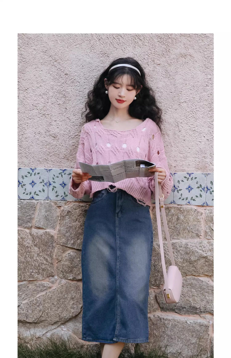 프랑스식 달콤한 매운맛 바람 맨위 여성 여름 새로운 Chic 홀로우 아웃 긴팔 니트 스웨터 여성