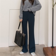 批发高腰直筒裤宽松显瘦女拖地长裤2024秋冬新款西裤垂坠感工装裤休闲