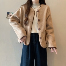 批发实拍秋冬装新款大码<b class='q'>牛仔</b>小香风羊羔毛外套羊羔绒<b class='q'>上衣</b>