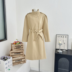 批发都市浪漫~英伦风垂感宽松显瘦风衣外套女小个子休闲大衣