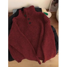 批发日韩外贸<b class='q'>尾</b>货<b class='q'>品牌</b>剪标~浣熊绒翻领毛衣女针织内搭打底衫加厚外穿