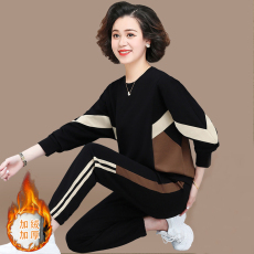 批发官图<b class='q'>中老年</b>运动服套装女冬2025新款洋气加绒上衣中年妈妈冬装卫衣