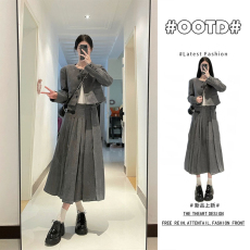 批发法式小众设计感宽松显瘦毛呢外套秋冬新款气质加厚保暖呢子