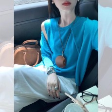 批发初秋韩系穿搭湖蓝色针织吊带开衫女2025秋季新款<b class='q'>宽松</b>休闲裤三件套