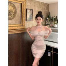 批发实价  辣妹挂脖重工钻礼服裙连衣裙