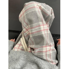 批发韩国外贸灰色格子裤子女新款高腰垂感复古休闲直筒慵懒毛呢阔腿裤