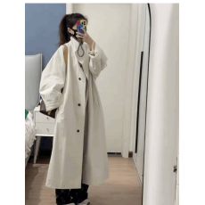 批发中长款高个子白色风衣外套女2025春秋新款小个子英伦风大衣超好看