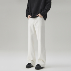 批发实拍2024秋冬新款弹力牛仔裤男宽松微喇A型百搭显腿长休闲裤子