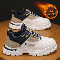 批发加绒加厚男士运动潮鞋<b class='q'>冬</b>新款皮面厚底增高户外运动休闲保暖男鞋