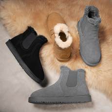 批发雪地靴男新款<b class='q'>冬</b>季加绒加厚保暖棉鞋东北男士一脚蹬防滑青少年男鞋