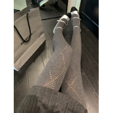 批发实拍实价~秋冬格蕾系灰色镂空菱形格弹力显瘦保暖打底连裤<b class='q'>袜</b><b class='q'>美腿</b>