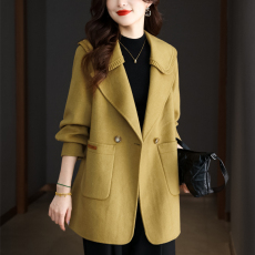 批发双面羊毛大衣女短款2024秋冬新款高级感小个子今年流行毛呢外套潮