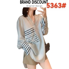 批发大品牌折扣外贸<b class='q'>原</b><b class='q'>单</b>女装专柜撤回真丝撞色条纹花朵衬衫上衣早春秋