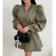 批发<b class='q'>韩国</b>东大门20226新款时尚百搭长袖中长款显瘦连衣裙女