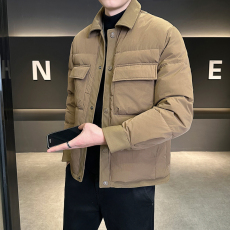 批发实拍2024冬季新款工装羽绒服男潮流百搭保暖翻领潮牌外套