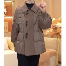 批发官图原版面料品质大码女装高质量<b class='q'>高档</b>呢料拼接羽绒棉服外套