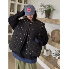 批发秋冬季新款复古刺绣加厚夹棉马甲