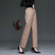 批发羽绒棉2024冬季新款中老年加厚高腰宽松显瘦妈妈裤直筒女士棉裤子