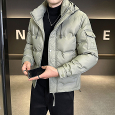 批发实拍2024冬季新款连帽羽绒服男加厚保暖潮牌工装羽绒冲锋衣外套