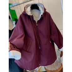 批发独特气质超好看撞色连帽棉服宽松休闲夹棉外套棉衣女2024冬季新款