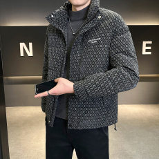 批发实拍2024冬季新款羽绒服男保暖加厚立领时尚印花百搭防寒羽绒外套