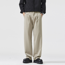 批发实拍<b class='q'>秋</b>季高级感垂坠感西裤男抗皱免烫西服裤子轻熟风休闲轻商务裤