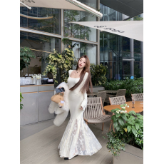 批发实价实拍  加绒蕾丝<b class='q'>连衣裙</b>长袖拼接收腰鱼尾裙<b class='q'>连衣裙</b>长裙