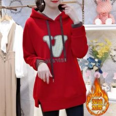 批发<b class='q'>婴儿</b>绒加绒加厚女士<b class='q'>卫衣</b>冬季2025新款宽松洋气爆款连帽假两件女