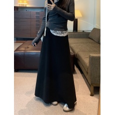 批发实拍实价~秋冬显瘦高腰收腰松紧腰极简A字毛尼半身裙