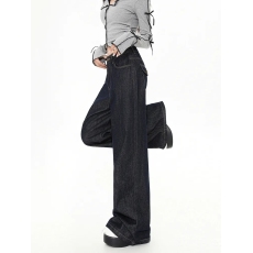 批发美式阔腿<b class='q'>牛仔裤</b><b class='q'>女</b>秋季2026新款高腰宽松垂感慵懒拖地裤子