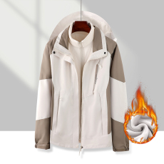 批发情侣款冬季加绒男士港<b class='q'>风</b>休闲山系户外防<b class='q'>风</b>防水三合一冲锋衣外套