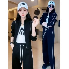 批发2025<b class='q'>新款</b>韩版休闲套装女春秋季时尚百搭开衫卫衣<b class='q'>运动服</b>两件套#879