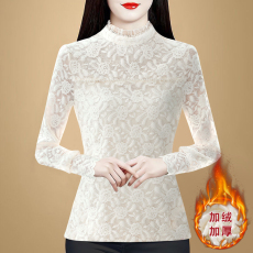 批发实拍高领蕾丝打底衫女秋冬2026新款韩版时尚洋气修身内搭减龄小衫