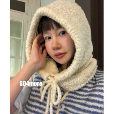 批发【SO4more】韩国直邮 奶油白棉花糖 软糯可爱巴拉克拉法帽针织帽
