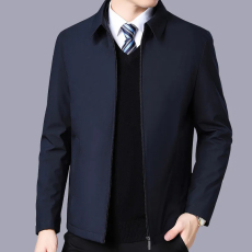 批发中老年夹克男宽松外套春秋季薄款休闲上衣大码爸爸装<b class='q'>商务</b>男装外套