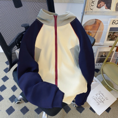 批发实拍2024冬装华棉复<b class='q'>天鹅</b>绒大码加绒加厚拼色外套卫衣女