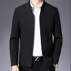 批发夹克男春秋季新款中年帅气夹克爸爸装立领时尚<b class='q'>商务</b>休闲外套男装