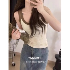 批发实拍实价 撞色加绒秋冬韩版内搭背心女加绒加厚保暖打底衫上衣
