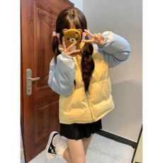 批发冬季新款日系甜美可爱小熊立领棉衣外套女学生百搭防寒保暖棉服